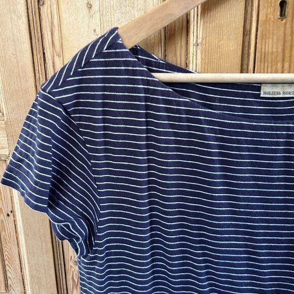 Holding Horses Small Blue White Striped Dress Short‎ Sleeve - Picture 3 of 9